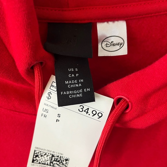 H&M x DISNEY Mickey Mouse Red & Gold Men's Hoody Small sweatshirt Disneyland - Picture 7 of 7